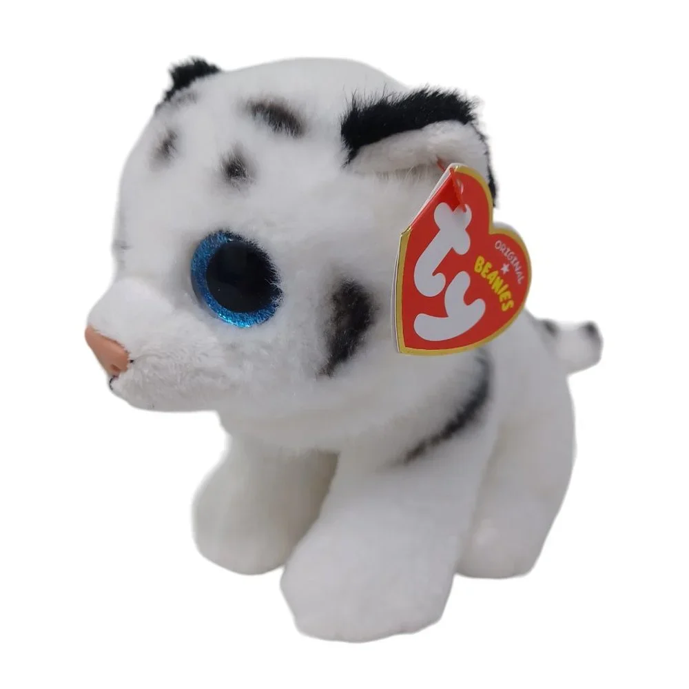 Ty Tundra White‎ Tiger Glitter Eyes Beanie Baby VelveTy Stuffed Animal Plush 6